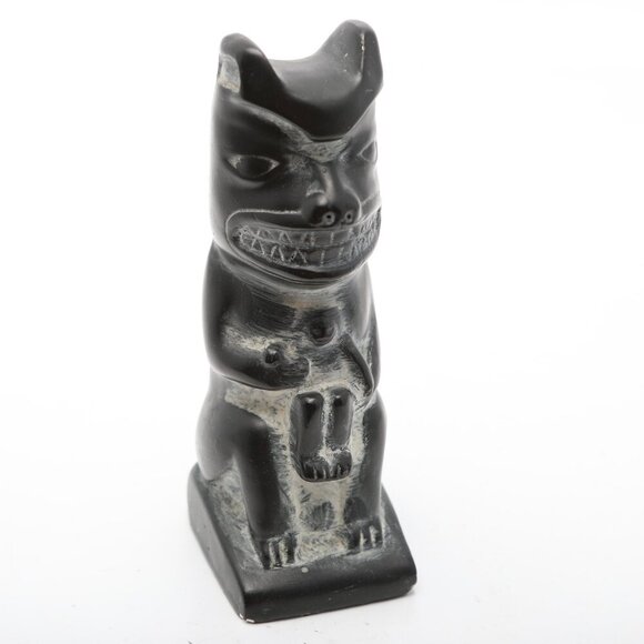 Vintage Grizzly Bear Totem Figurine Native Swityk Canada First Nations Figurine - Picture 7 of 7